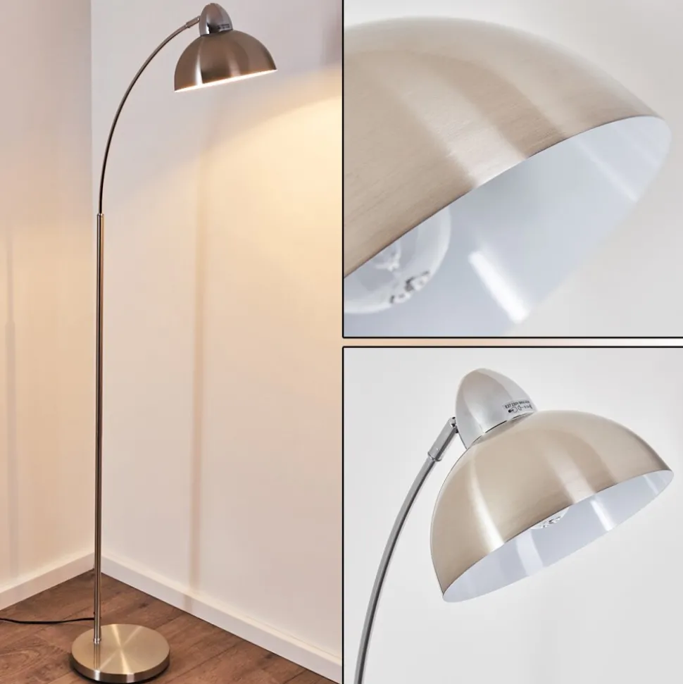 Lampadaire Poitou Nickel Mat, 1 Lumiere
