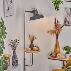 Lampadaire Pourrier Anthracite, Ecru, 1 Lumiere