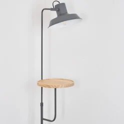 Lampadaire Pourrier Anthracite, Ecru, 1 Lumiere