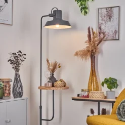 Lampadaire Pourrier Anthracite, Ecru, 1 Lumiere