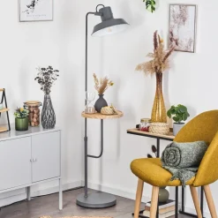Lampadaire Pourrier Anthracite, Ecru, 1 Lumiere