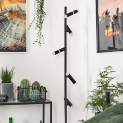 Lampadaire Pousseline Led Noir, 1 Lumiere