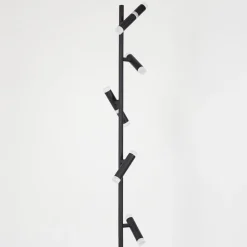 Lampadaire Pousseline Led Noir, 1 Lumiere