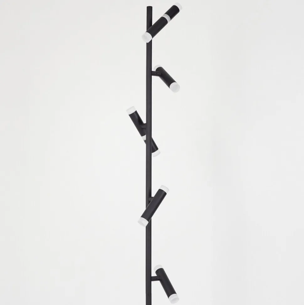 Lampadaire Pousseline Led Noir, 1 Lumiere