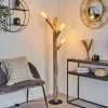 Lampadaire Pozos Bois Clair, Noir, 3 Lumieres