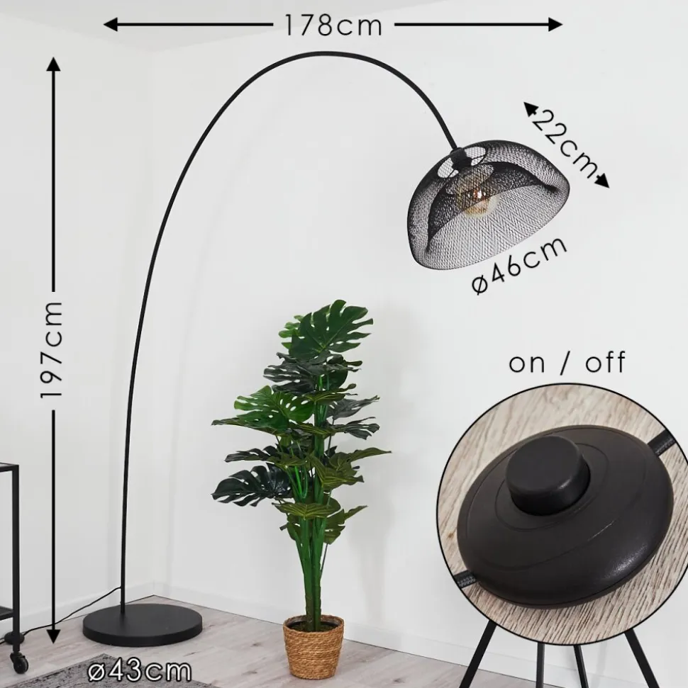 Lampadaire Pralo Noir, 1 Lumiere