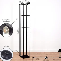 Lampadaire Ranquile Led Noir, 4 Lumieres