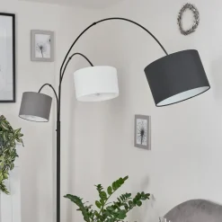 Lampadaire Renfrew Noir, 3 Lumieres