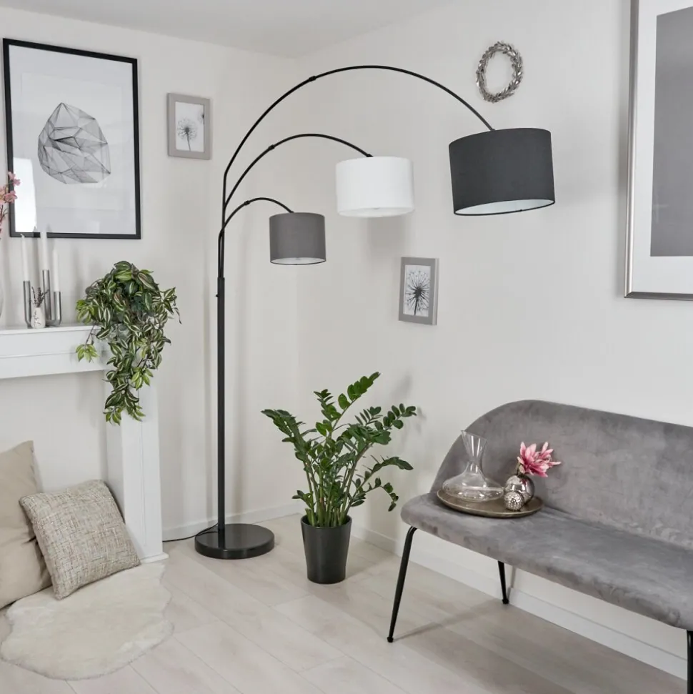 Lampadaire Renfrew Noir, 3 Lumieres