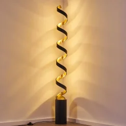 Lampadaire Rezat Led Noir Dore, 1 Lumiere