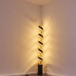 Lampadaire Rezat Led Noir Dore, 1 Lumiere