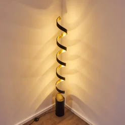 Lampadaire Rezat Led Noir Dore, 1 Lumiere