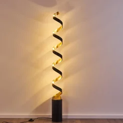 Lampadaire Rezat Led Noir Dore, 1 Lumiere