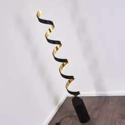 Lampadaire Rezat Led Noir Dore, 1 Lumiere