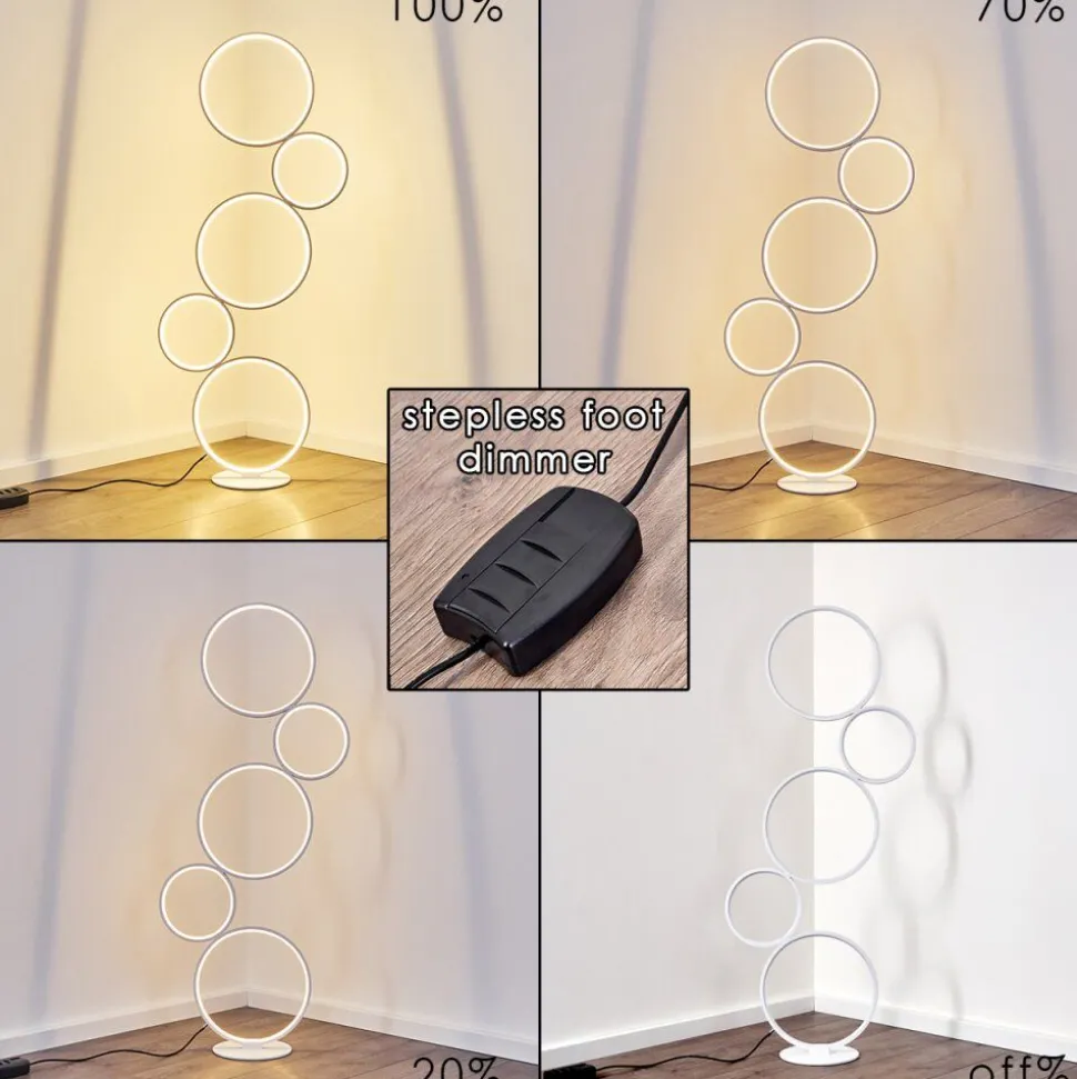 Lampadaire Rodekro Led Blanc, 1 Lumiere