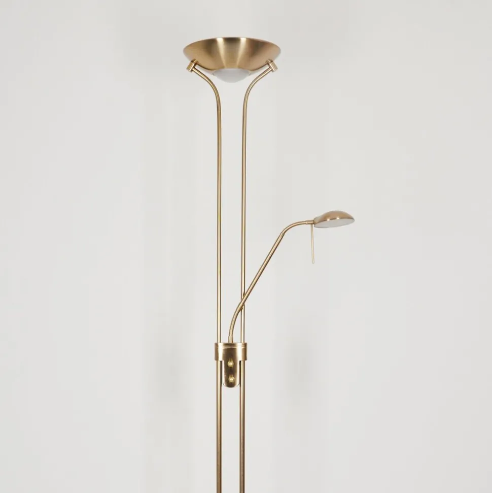 Lampadaire Rom Led Vieux Laiton, 2 Lumieres