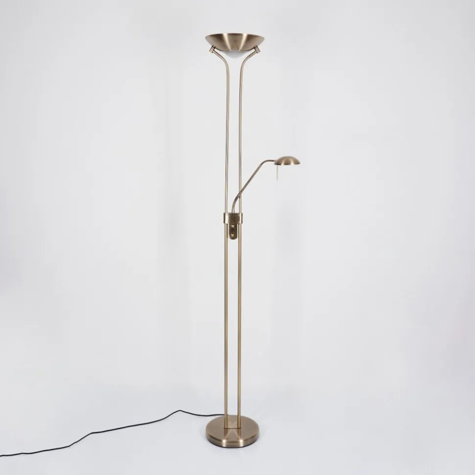 Lampadaire Rom Led Vieux Laiton, 2 Lumieres