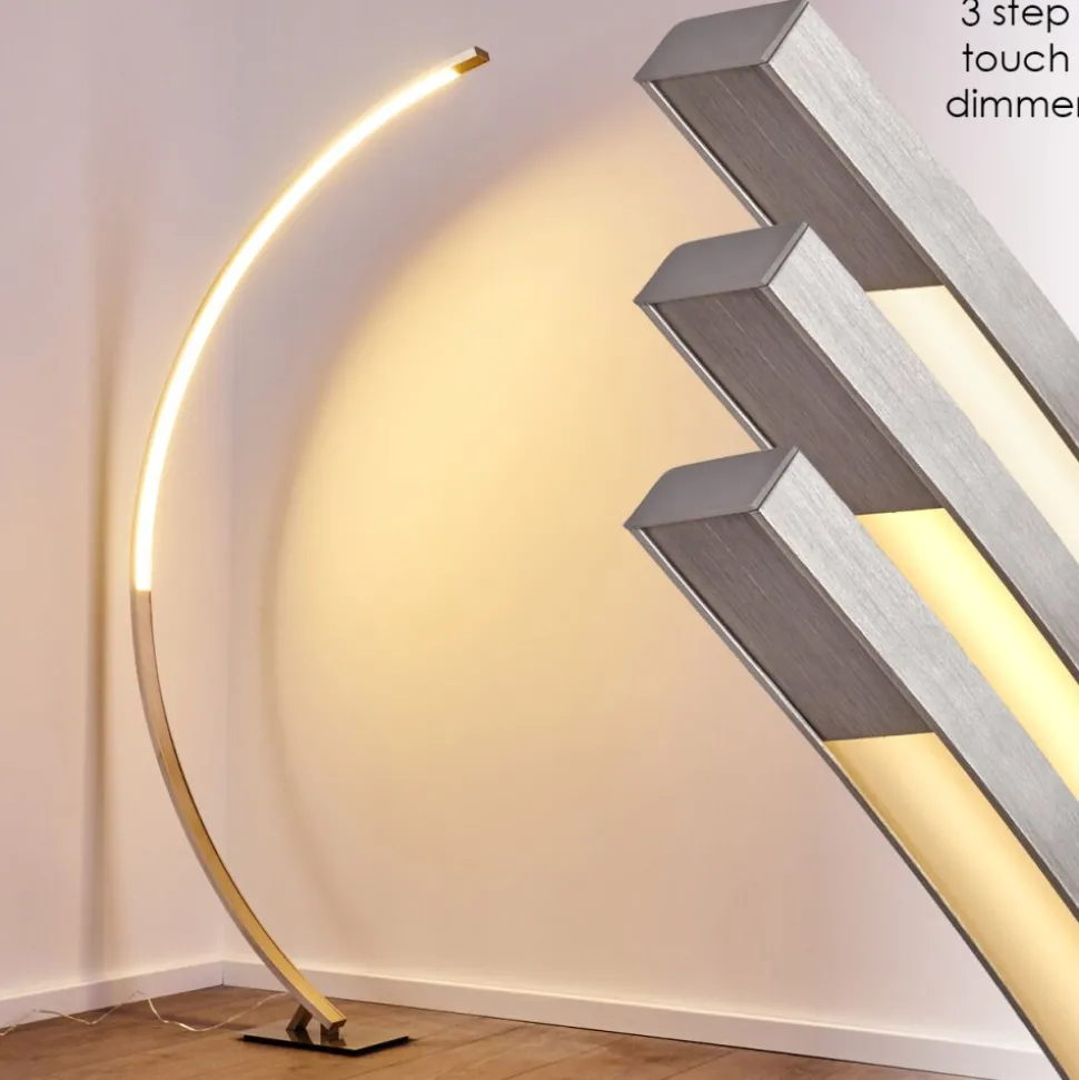 Lampadaire Ruswil Led Nickel Mat, 1 Lumiere
