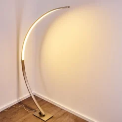 Lampadaire Ruswil Led Nickel Mat, 1 Lumiere
