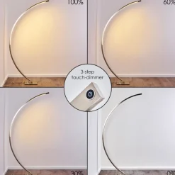 Lampadaire Ruswil Led Nickel Mat, 1 Lumiere