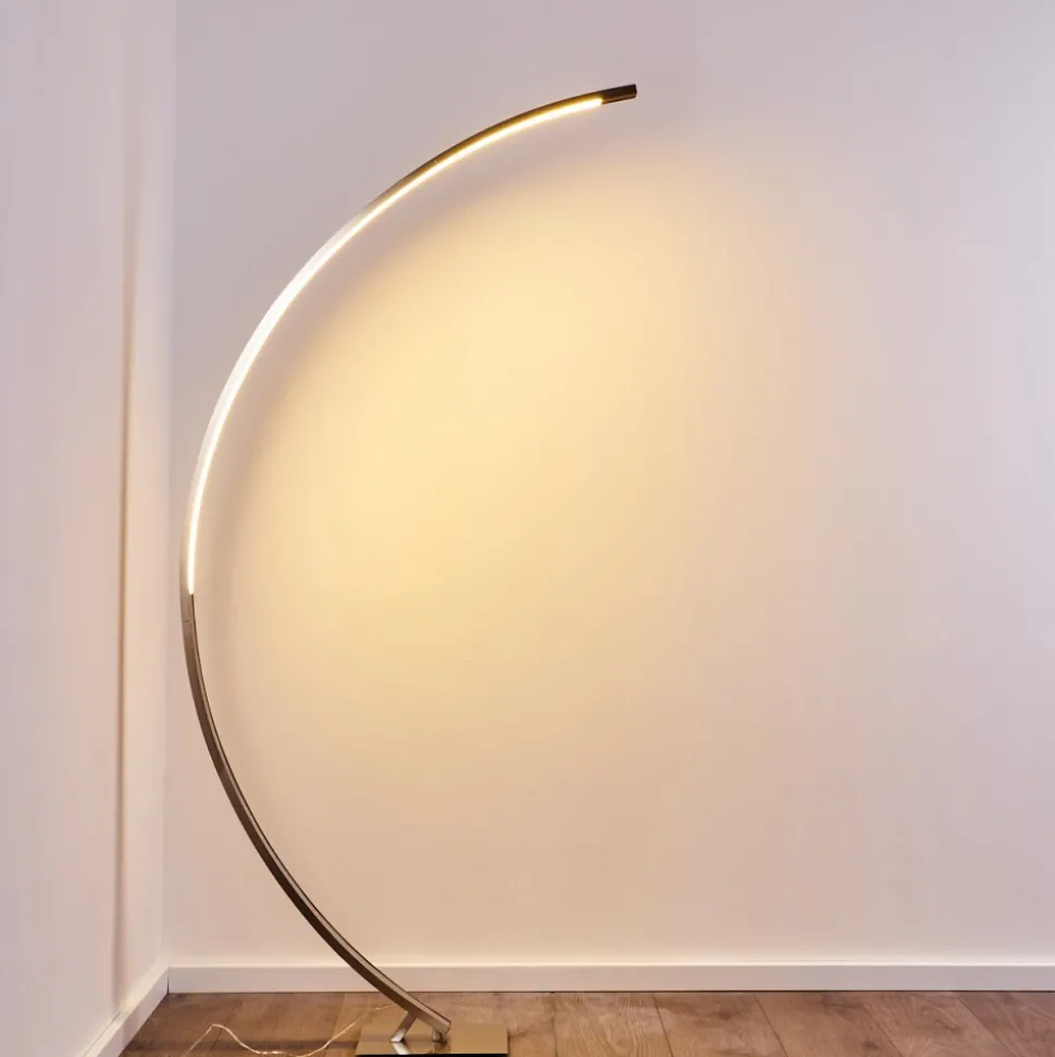 Lampadaire Ruswil Led Nickel Mat, 1 Lumiere
