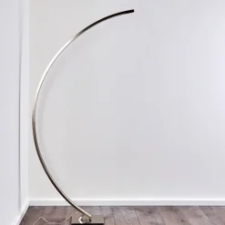 Lampadaire Ruswil Led Nickel Mat, 1 Lumiere