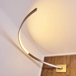 Lampadaire Ruswil Led Nickel Mat, 1 Lumiere