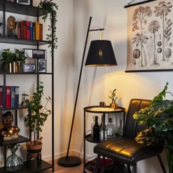 Lampadaire Saillon Noir, 1 Lumiere