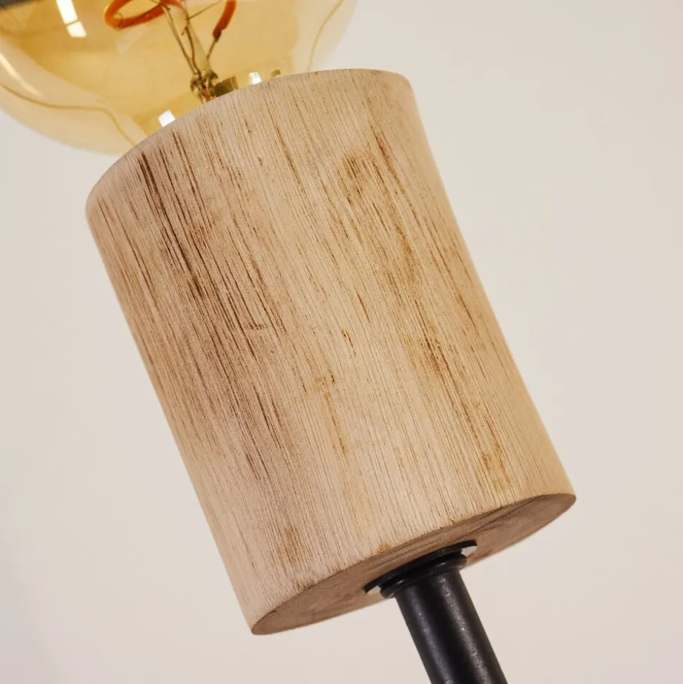 Lampadaire Salla Bois Fonce, Noir, 5 Lumieres