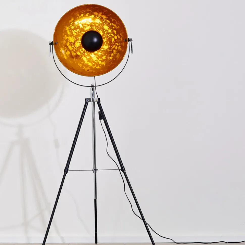 Lampadaire Saturn Chrome, Noir, 1 Lumiere