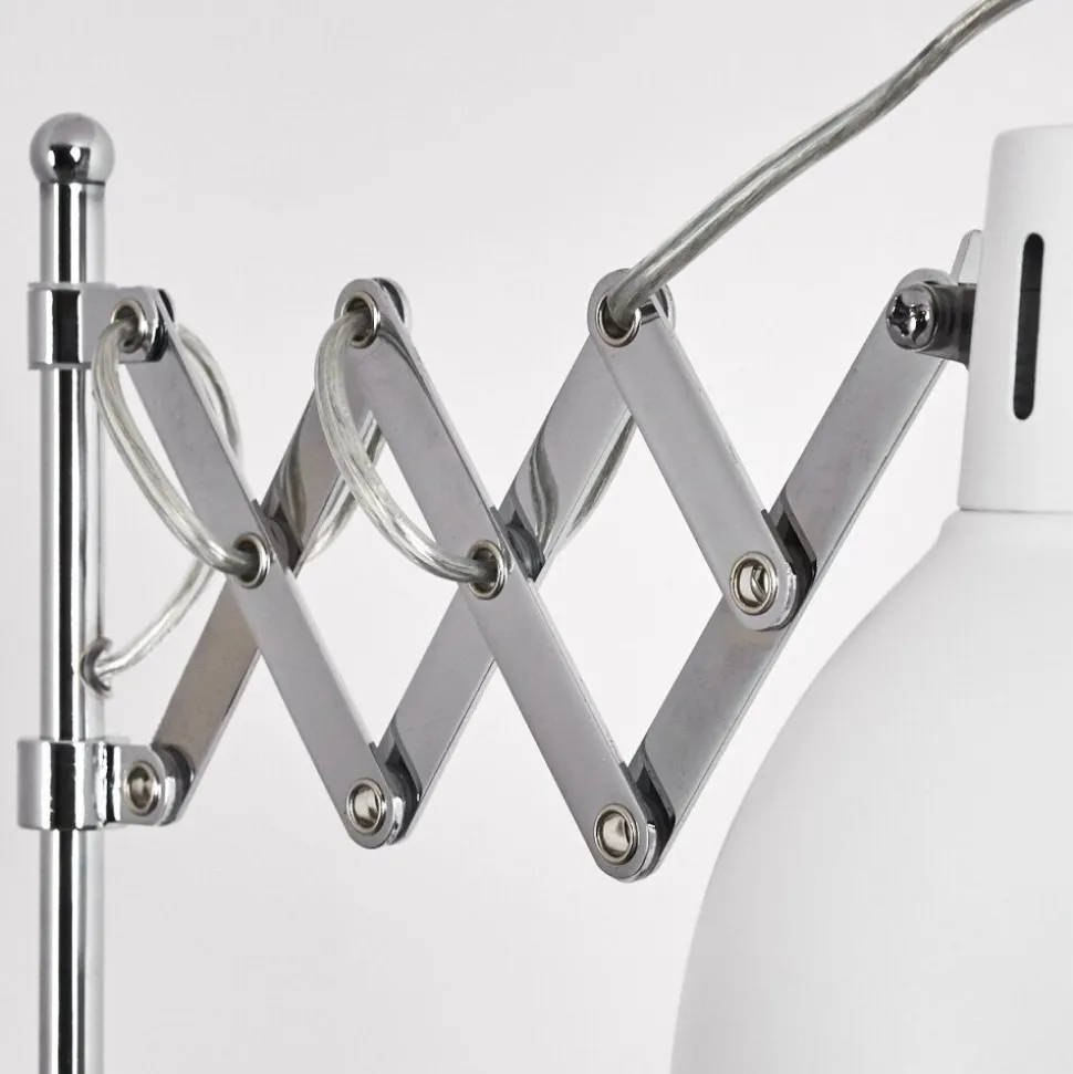 Lampadaire Saxon Chrome, Blanc, 1 Lumiere