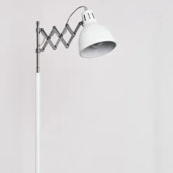 Lampadaire Saxon Chrome, Blanc, 1 Lumiere