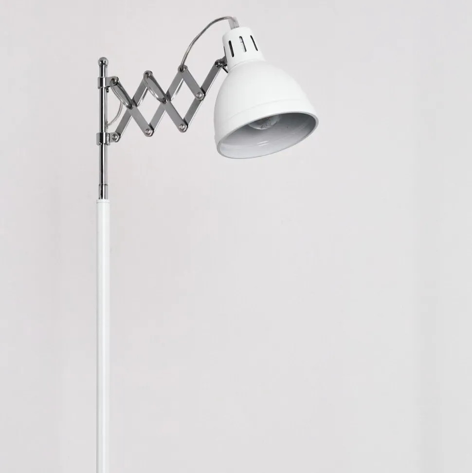 Lampadaire Saxon Chrome, Blanc, 1 Lumiere