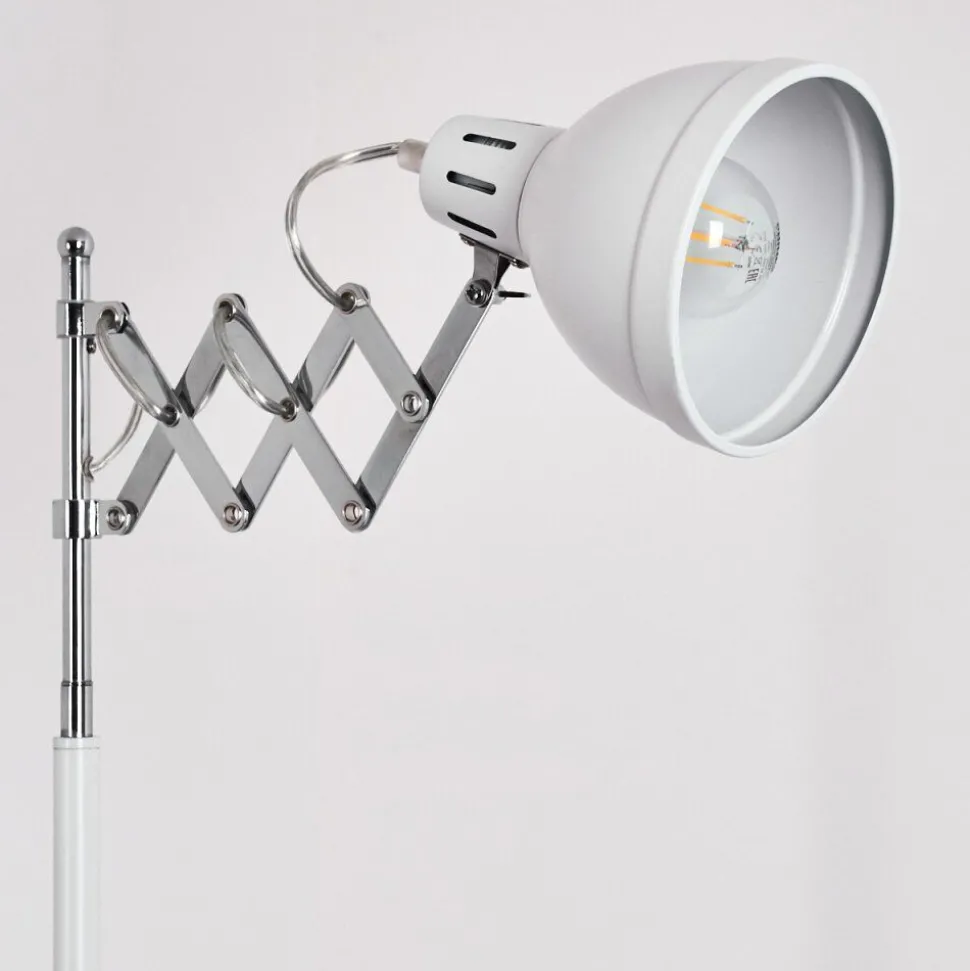 Lampadaire Saxon Chrome, Blanc, 1 Lumiere