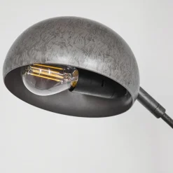 Lampadaire Siamado Bois Fonce, Nickel Mat, 5 Lumieres