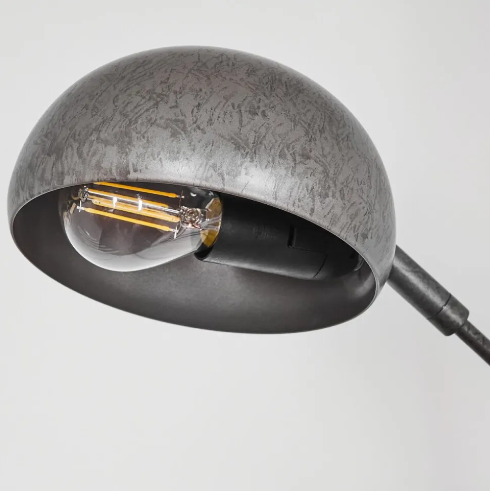 Lampadaire Siamado Bois Fonce, Nickel Mat, 5 Lumieres