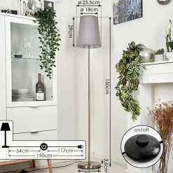 Lampadaire Snar Nickel Mat, 1 Lumiere