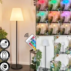 Lampadaire Solaire D'Exterieur Fisao Led Noir, 41 Lumieres, Telecommandes