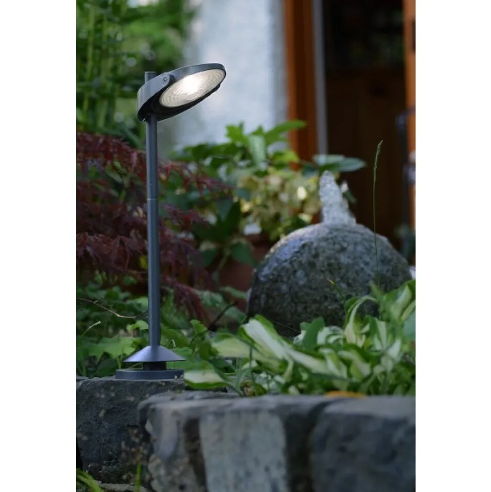 Lampadaire Solaire Lutec Stack Led Gris, 3 Lumieres