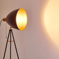 Lampadaire Sorsele Cuivre, Noir, 1 Lumiere