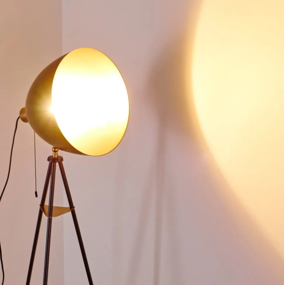 Lampadaire Sorsele Cuivre, Noir, 1 Lumiere