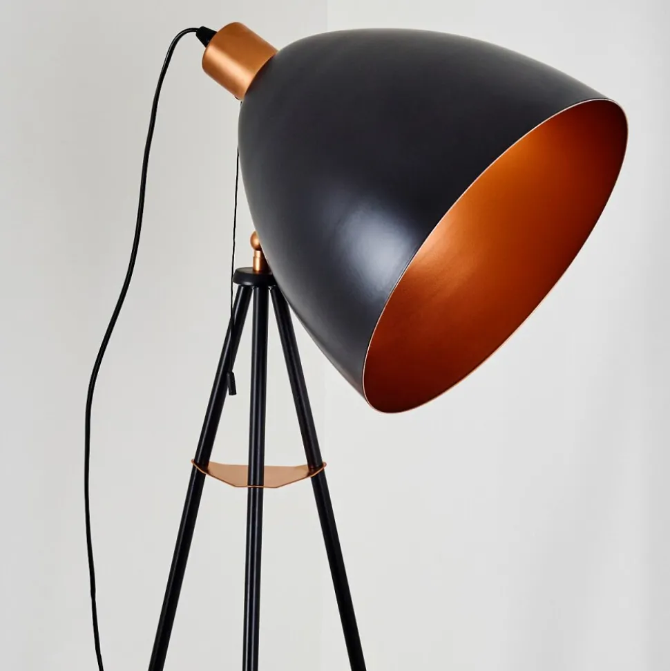 Lampadaire Sorsele Cuivre, Noir, 1 Lumiere