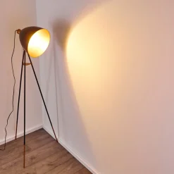 Lampadaire Sorsele Cuivre, Noir, 1 Lumiere