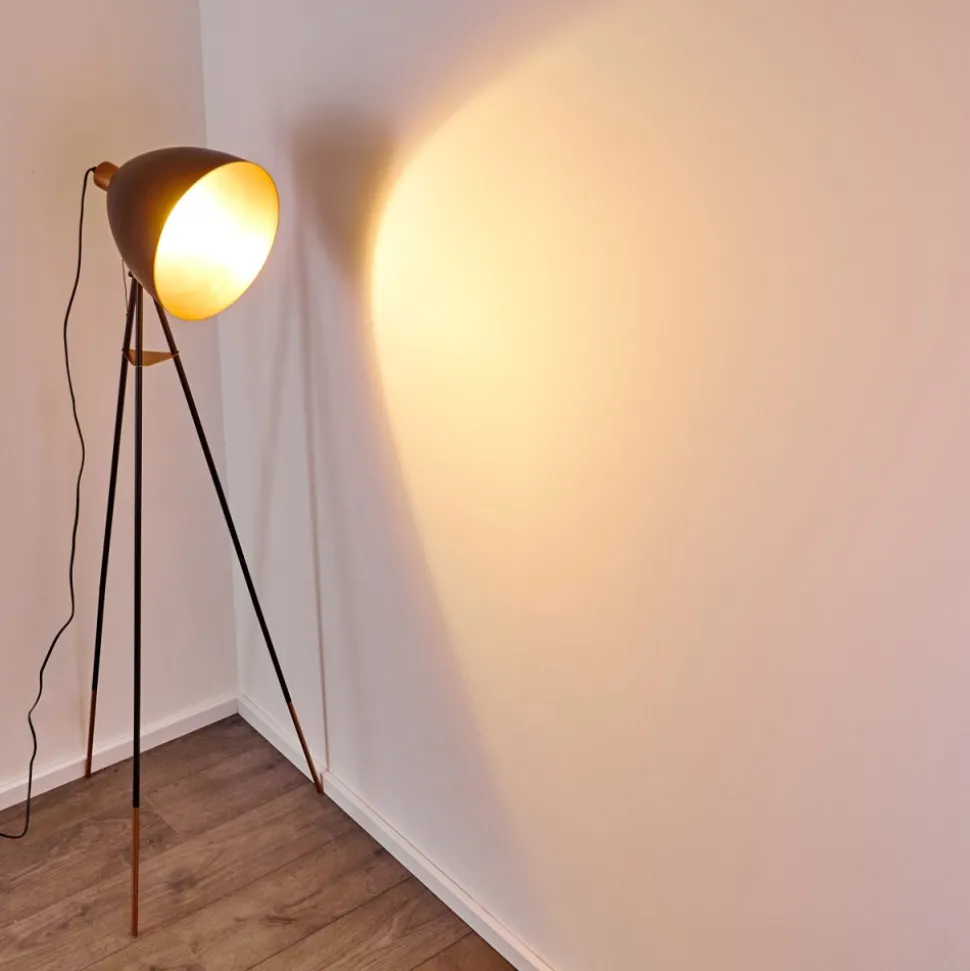 Lampadaire Sorsele Cuivre, Noir, 1 Lumiere