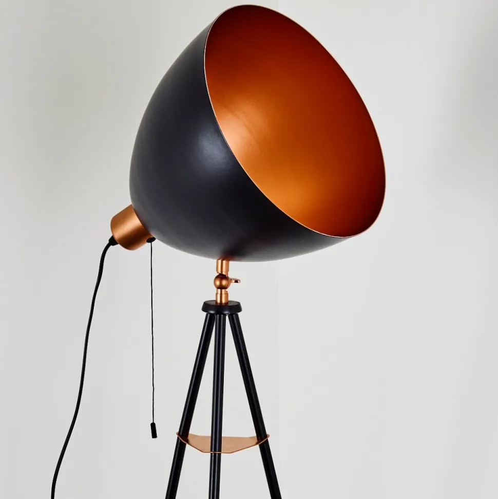 Lampadaire Sorsele Cuivre, Noir, 1 Lumiere