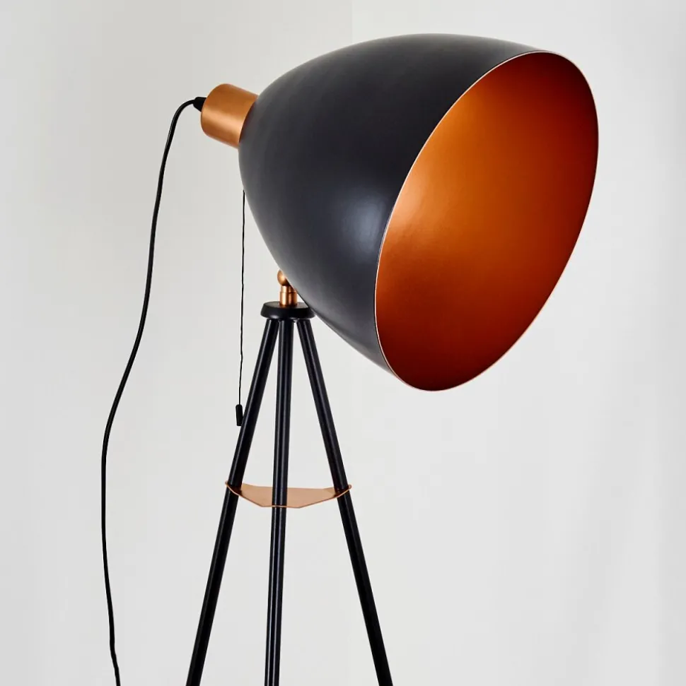 Lampadaire Sorsele Cuivre, Noir, 1 Lumiere