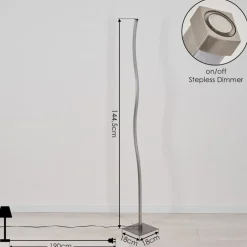 Lampadaire Soyo Led Nickel Mat, 1 Lumiere