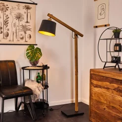 Lampadaire Tatodere Bois Fonce, Noir, 1 Lumiere
