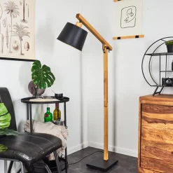 Lampadaire Tatodere Bois Fonce, Noir, 1 Lumiere