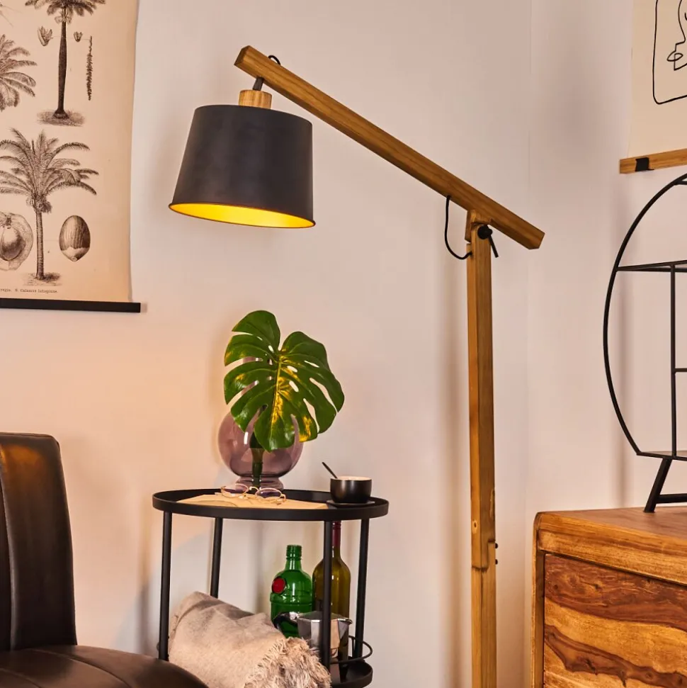 Lampadaire Tatodere Bois Fonce, Noir, 1 Lumiere